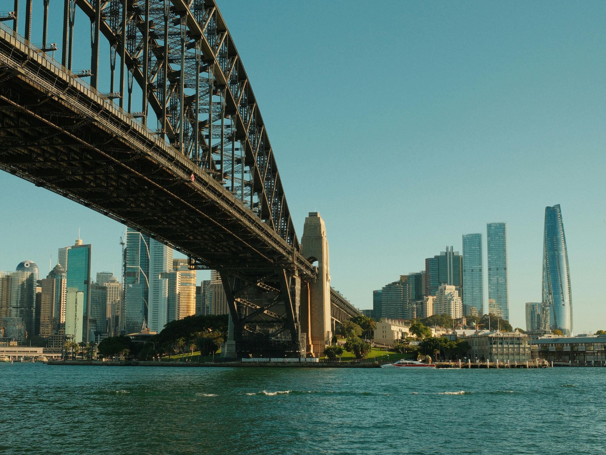 Sydney Harbour bridge with city skyline